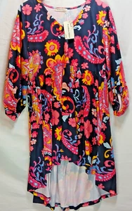Southern Stitch Women’s L High Low Dress NWT Multicolor Paisley Floral Pockets - Picture 1 of 11