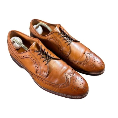Polo Ralph Lauren Sanderson Tan Leather Wingtip Dress Shoes Sz 10 with box - Image 1 of 4