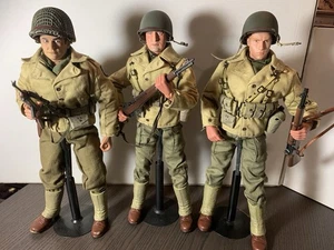 Three 1/6 Custom WWII US Infantry Big Red One GIs Armed &  Accessorized - Picture 1 of 7