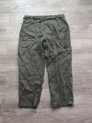 Nicole Miller 100% Linen Women’s Size X-Large Cargo Joggers Green - Image 1 of 4