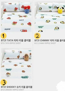BT21 Productos Oficiales Mantas Delgadas Onduladas Sábana de cama BTS TATA Chimmy SHOOKY - Imagen 1 de 9