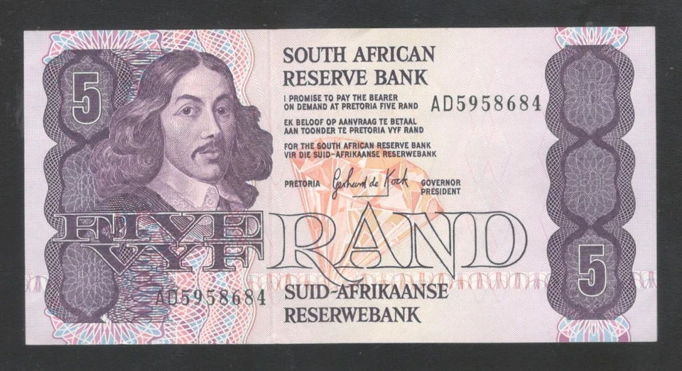 1989 South Africa 5 Rand Note. - Image 1 of 2