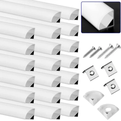 20x 1m LED Profil Aluprofil Alu Schiene Leiste V-förmige Eckprofile Eloxiert - Bild 1 von 4