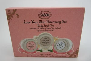 SABON Love Your Skin Discovery Set BODY SCRUB TRIO Rose - Lavender - Jasmine - Picture 1 of 2