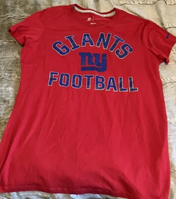 NEW YORK GIANTS Football NIKE Dri Fit Women's XL Red NFL Shirt FREE SHIPPING - Image 1 of 2
