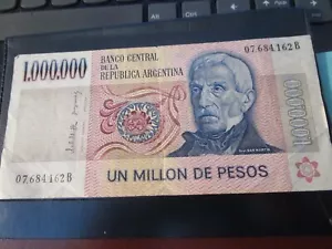 Argentina 1,000,000 Million Pesos Banknote P310 - Picture 1 of 4