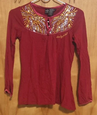 BABY PHAT RED SPARKLY FASHION GIRL TOP - Imagem 1 de 4