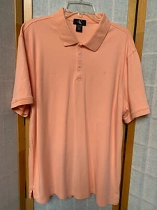 Calvin Klein Polo Shirt Men's XL 100% Cotton Short Sleeve Peach/Melon - Bild 1 von 9