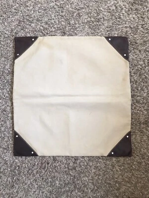 BANANA REPUBLIC SAFARI LEATHER AND COTTON STUDDED PILLOW COVER SUMMER 03 VINTAGE - Image 1 of 4