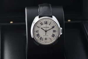 Cartier Cle 40mm, Flinque Silver Dial - Stainless Steel on Strap, WSCL0018 - Picture 1 of 7