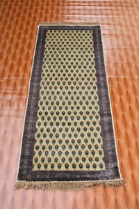 Morden Design Silk Hand Knotted Hallway Rug 2.6x6 Gold Color Oriental Carpet - Picture 1 of 5