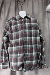 GapKids Boy's Gray Red Green Plaid Long Sleeve Button Up Medium Regular (8) - Picture 1 of 3