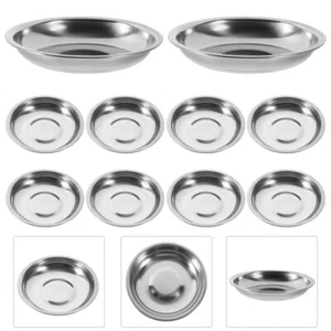10 Pcs Stainless Steel Plate Butter Ketchup Dish Olive Oil Dipping Plates - Picture 1 of 11