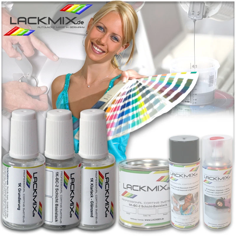 900 PURE SILVER M. / MINI / Lackstift Set: Grund+Autolack+Klarlack - Bild 1 von 1