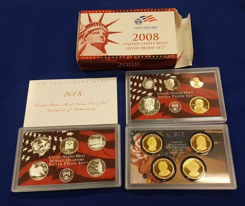 2008-s U.S. SILVER Proof Set.  U.S.  Made in Red Box with COA Cover
