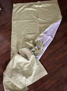 Pannello tenda per bambini ceramiche fienile a pois verde tende nere 44x96 con cravatta - Foto 1 di 6