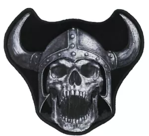 3.5 x 3 IN PARCHE BORDADO CALAVERA ESQUELETO VIKINGO chaqueta de hierro coser PA1203 motociclista - Imagen 1 de 1