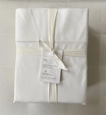 Pottery Barn 1000 THREAD COUNT King Sheet Set White Luxurious NWT