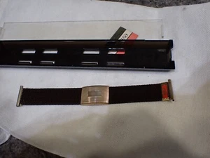 Vintage EVINGER Men's Watch Band BROWN MESH & YELLOW 22.5 mm ends NOS 6 1/8" - Picture 1 of 7