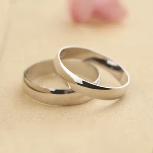 3/4mm REAL s925 Sterling Silver Solid Plain Band Ring Wedding Engage Friendship - Picture 1 of 5