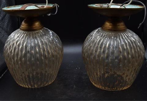 Vintage Antique 1970's Ceiling Light (Pair) Cover