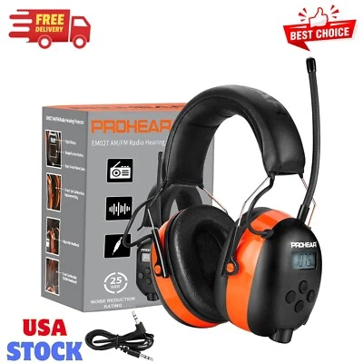 027 AM FM Radio Headphones with Digital Display, 25Db NRR Foto 1 de 4