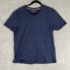 Tommy Hilfiger Shirt Mens Navy Blue Crew Cotton Short Sleeve T-shirt Size M