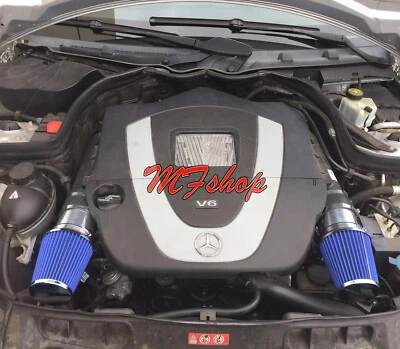 Black Blue For 2008-2012 Mercedes Benz C350 3.5L V6 Air Intake Kit - Изображение 1 из 2