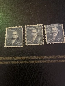 1968 Thomas Paine United States Post Office (3) 40 Cent Postal Stamps - Picture 1 of 2