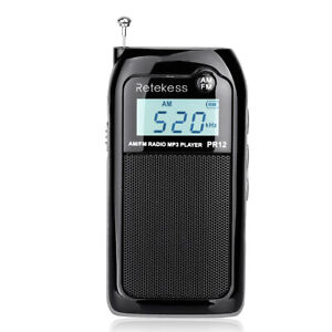 Retekess PR12 Tasche AM/FM Radio Wiederaufladbare MP3 Player Digital Walkman