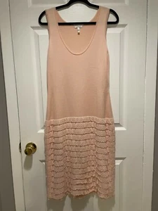 Escada Peach Sleeveless Drop Waist Ruffle Pullover Casual Dress Size US 10/EU 40 - Picture 1 of 8
