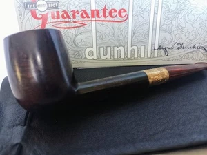 Dunhill Chestnut 5109 Cumberland Estate Pipe with 9ct Gold Band & Dunhill Pouch - Picture 1 of 18
