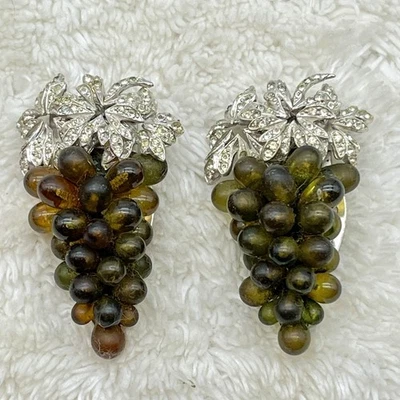 Par de racimo de uva clip de vestido vintage de 2" Foto 1 de 4