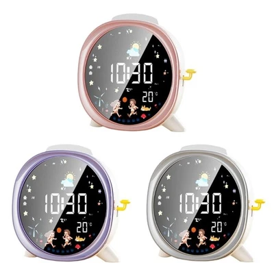 Digital Alarm Clock And Night Light Intelligent Time Display Soft Lighting - Image 1 of 4