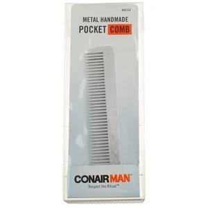 2 Pack Conair Man Aluminum Metal Handmade Pocket Comb - Picture 1 of 2