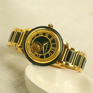 Reloj Hombre Certificado Hotan Jade Incrustado Correa Reloj Mecánico - Imagen 1 de 6