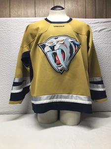 Vintage NHL Nashville Predators Mustard Gold Yellow Koho Hockey Jersey Size XL - Picture 1 of 13