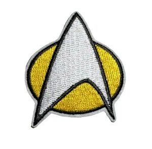 Parche de hierro/coser bordado insignia amarilla de Star Trek de 2 pulgadas - Imagen 1 de 3