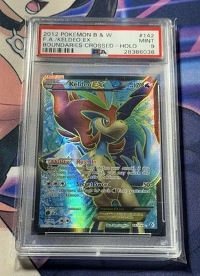 Pokemon Keldeo EX Full Art 142/149 Black & White Boundaries Crossed Holo PSA 9 - Image 1 of 2