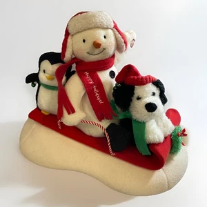 Hallmark Jingle Pals Animated Singing Sleigh Ride Snowman Dog Penguin 2007 Works - Picture 1 of 7