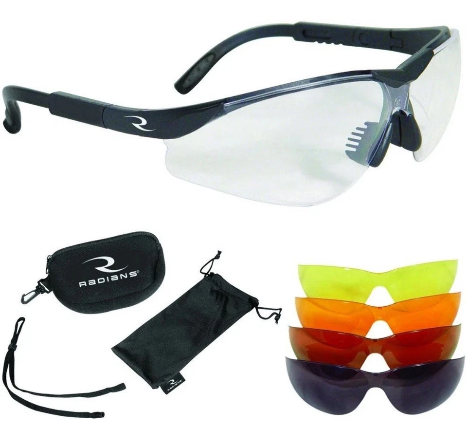 Gafas de tiro Radians con 5 lentes intercambiables marco negro - T85RC NUEVAS Foto 1 de 3