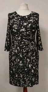 Phase Eight Myra Jacquardkleid schwarz champagner Plissee UK-Größe 18 formell - Bild 1 von 15
