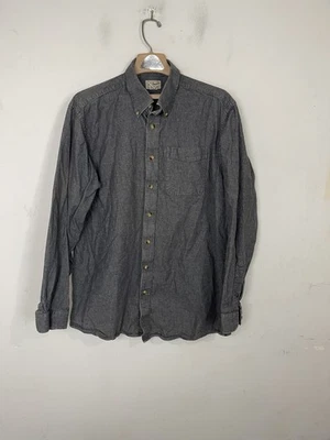 LL Bean Mens Shirt Large Tall Gray Denim Vintage Biker Country Button Up Rugged - Image 1 of 4