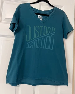 Nike ~ The Nike Tee ~ Athletic Cut ~ S/S ~ Teal ~ Just Do It ~ Size XL - Picture 1 of 6