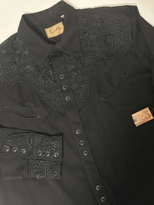Vintage Scully Pearl Snap Western Hemd Herren XL bestickt Cowboy Ranch Neu mit Etikett NEU - Bild 1 von 21