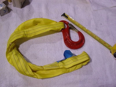 3 TON SLING/CHOKER WITH CARTEC CA10 3/8" EYE HOOK AND LATCH  - Image 1 of 4