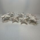 White Ceramic Starfish Napkin Rings Set Of 7 Unbranded