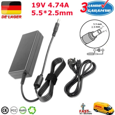 19V 4,74A Netzteil Ladegerät Ladekabel für MEDION ASUS TOSHIBA HP Laptop 90W - Bild 1 von 4