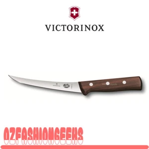 VICTORINOX Boning Knife 15cm Curved Narrow Blade wood Handle 5.6606.15 Po - Picture 1 of 2
