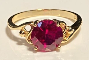 Ruby 8mm Ring Sizes 6.5 - 10 US 14k or Rhodium Finish Best Quality Guaranteed - Picture 1 of 15